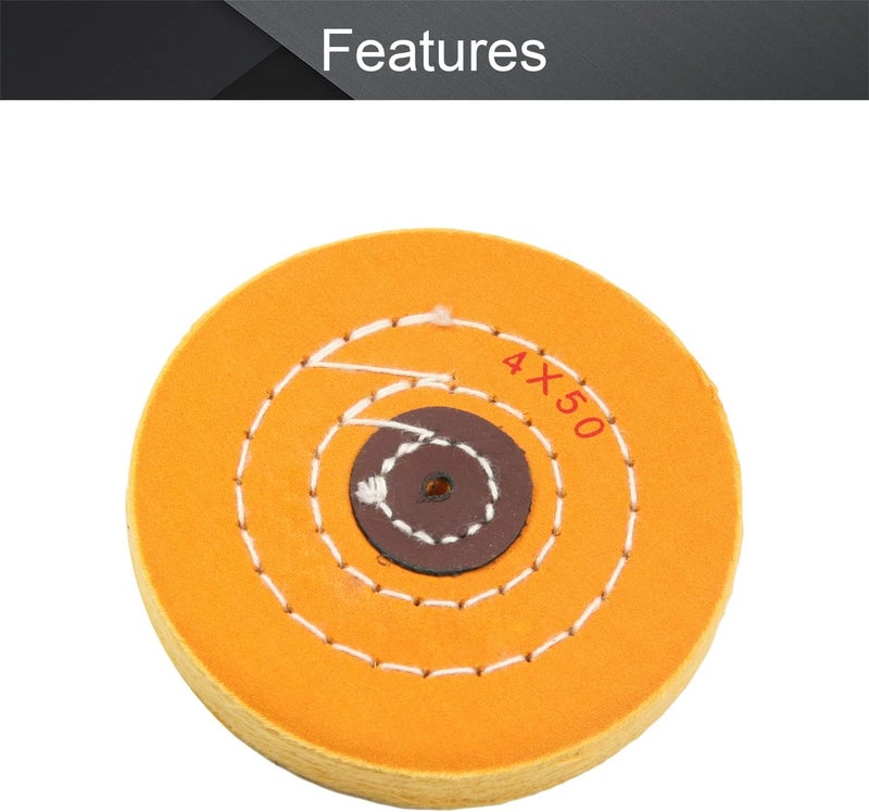 Utoolmart 4 Inch Cotton Buffing Wheel Polishing for Bench Grinder Tool 4 mm Arbor Hole 3 pcs - Image 3