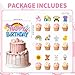 ojustbeok 26Pcs Girls Happy Birthday Cupcake Toppers Cartoon Teacher Cupcake Picks Cartoon Girls Party Decorations Rainbow ABC Bus Double Sided Cake Decorations for Birthday Baby Shower Party Supplies - Image 4