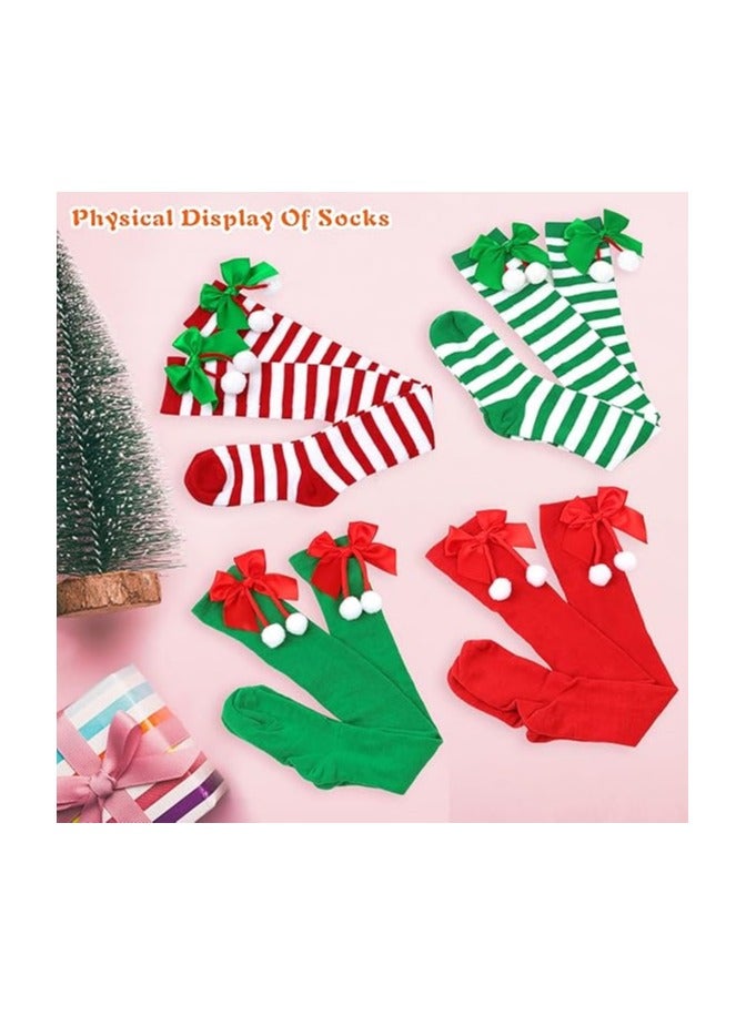 4 Pairs of Socks Knee High Women's Socks Holiday Funny Stocking Stuffers Ladies Gift - Image 3