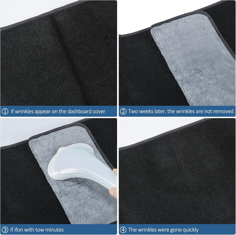 BERKSYDE Dashboard Dash Cover Mat Carpet for 99-06 Chevy Silverado, GMC Sierra, Suburban, Tahoe, Yukon/XL, Avalanche (Black) - Image 2
