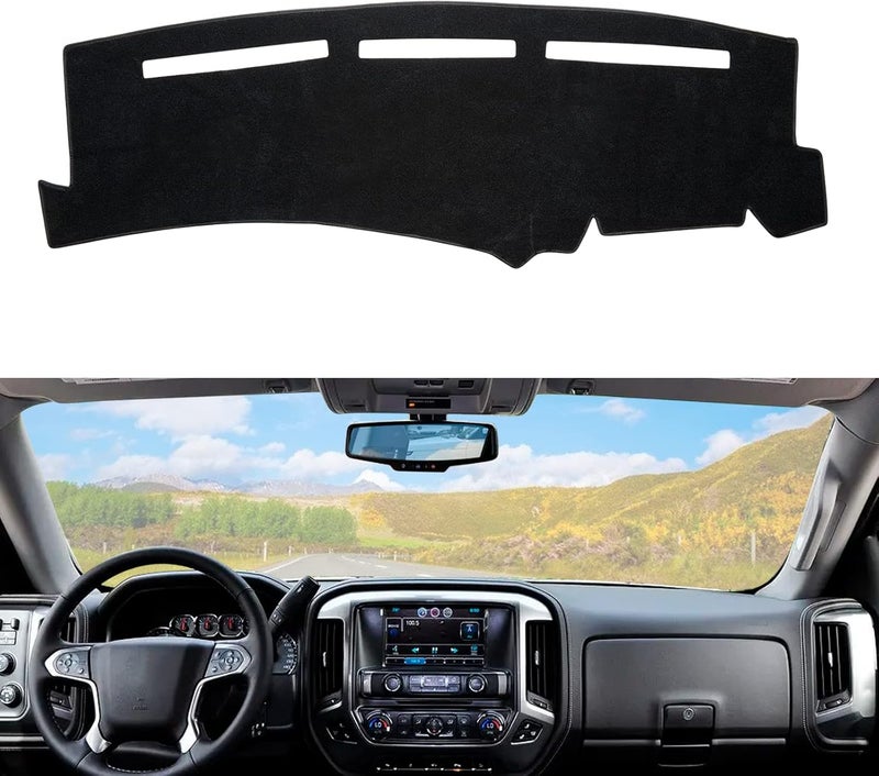 BERKSYDE Dashboard Dash Cover Mat Carpet for 99-06 Chevy Silverado, GMC Sierra, Suburban, Tahoe, Yukon/XL, Avalanche (Black) - Image 1
