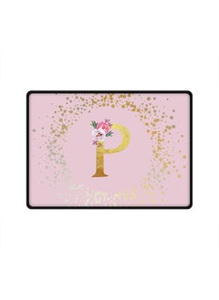 Designer Gaming Mouse Pad  Anti-Skid Mousepad Large Keyboard Mouse Pad Desk Mat Custom Monogram Initial Letter Floral Pattern Alphabet - P  (Pink)