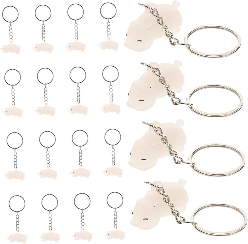 20 Pcs Cute Pig Keychain Hanging Ornament For Car Rearview Mirror Interior Decoration - Image 1