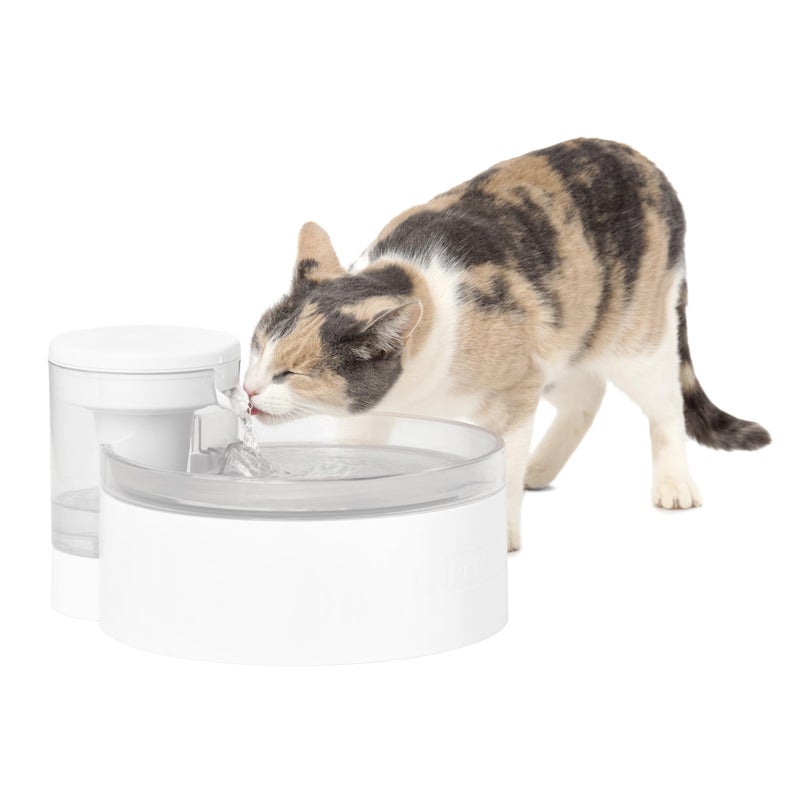 PetSafe Outlast Cat Fountain - Pumpless Water Fountain - HydroSpin Continuous Water Flow - Dual Ion-X Filtration - Dishwasher Safe - Smart Sensor Fountain - 90 oz - Image 1