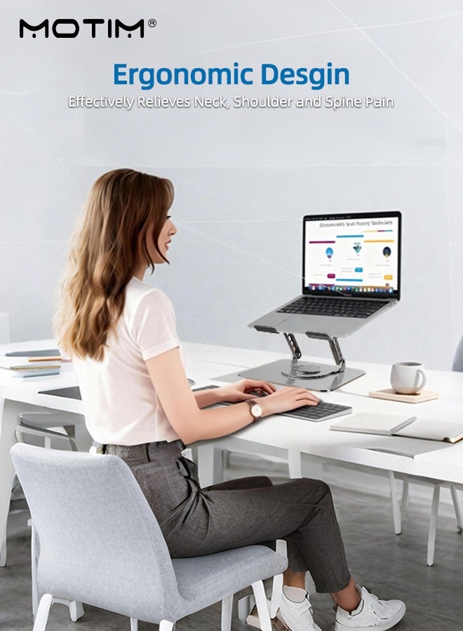 Motim Laptop Stand Laptop Cooling Pad, 2 Quiet Fans for Efficient Cooling, USB Powered, Foldable Design Metal Notebook Holder for MacBook Air, MacBook Pro, Lenovo, HP, ASUS, etc - Image 2