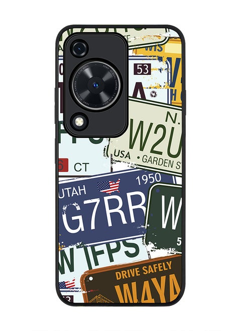 Rugged Black edge case for Huawei nova Y72 / Huawei Enjoy 70 4G, Slim fit Soft Case Flexible Rubber Edges Anti Drop TPU Gel Thin Cover - Number Plates