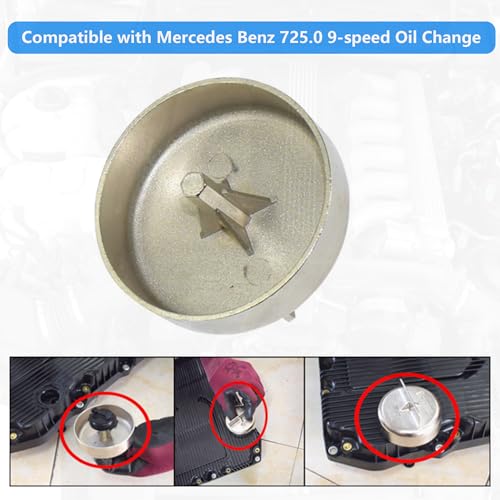 Yuesstloo أداة تعبئة زيت نقل الحركة المعدنية من يويستلو، متوافقة مع مرسيدس بنز 725.0 9G-Tronic سائل نقل الحركة 9 سرعات ATF، أداة تغيير الزيت، استبدال 725 589 00 90 00، 725 589 02 90 00 - Image 4