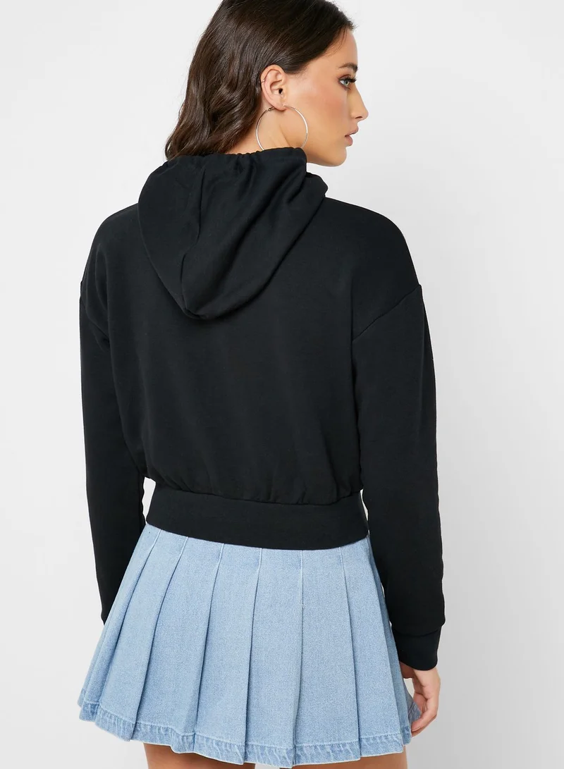 FOREVER 21 Zip Through Cropped Hoodie