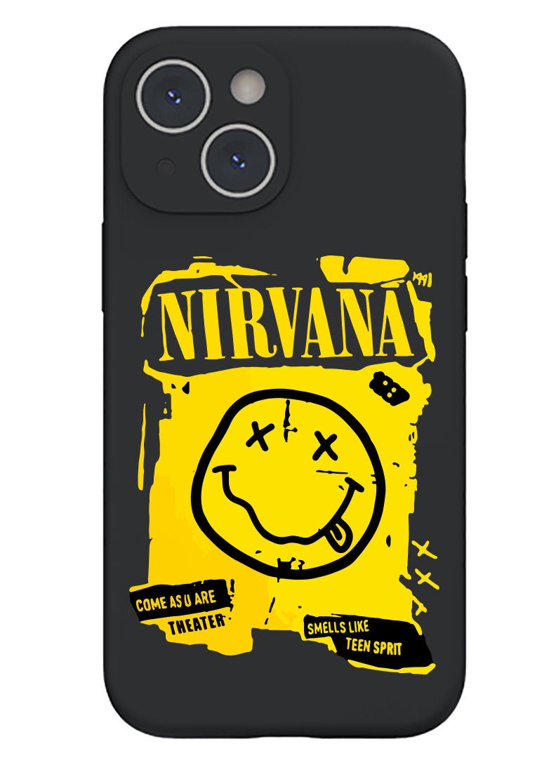 Theodor Protective Slim Fit Case Liquid Silicone Cover with Full Body Protection Anti-Scratch Shockproof Case For iPhone 13 Black  - Gemini - Image 1