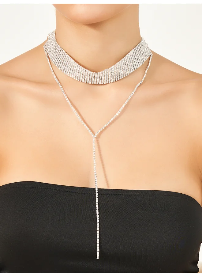 Styli Styli Embellished Tassel Choker Necklace