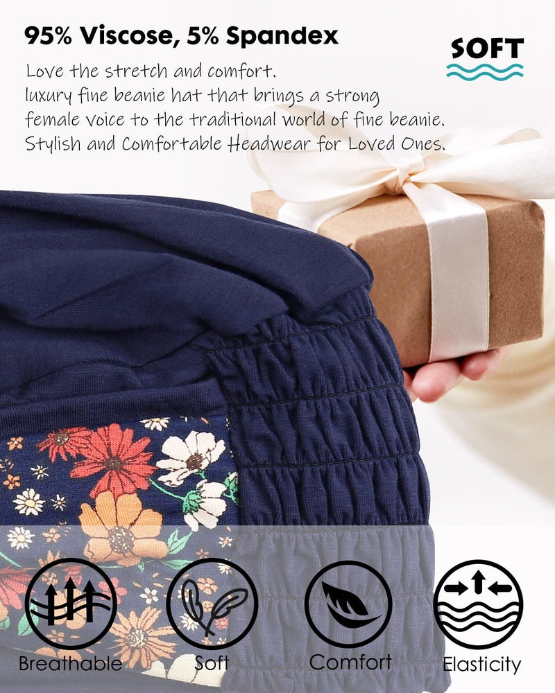Awefeel Chemo Turbans Floret Navy Blue - Image 4