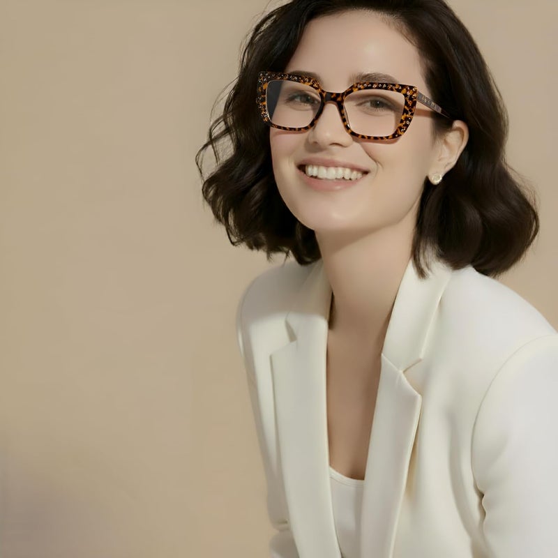 PERKEY Store PERKEY Bold Collection | Blu Cut & Antiglare Computer Eyeglasses | Full Rim Square Shape | For Women | Medium | OPTL0020 - Image 2