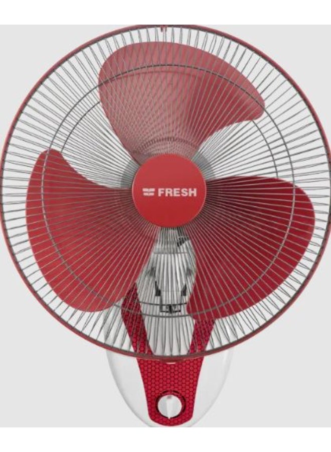 Brilliant 18-inch Wall Fan, 3 Blades, 3 Speeds, Red (21353)