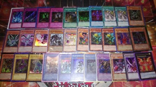 Konami Lot of 100 Mint YuGiOh! SUPER Mega Cards Plus 4 Rares PLUS Holo Super/Ultra Rare Inserted! - Image 2