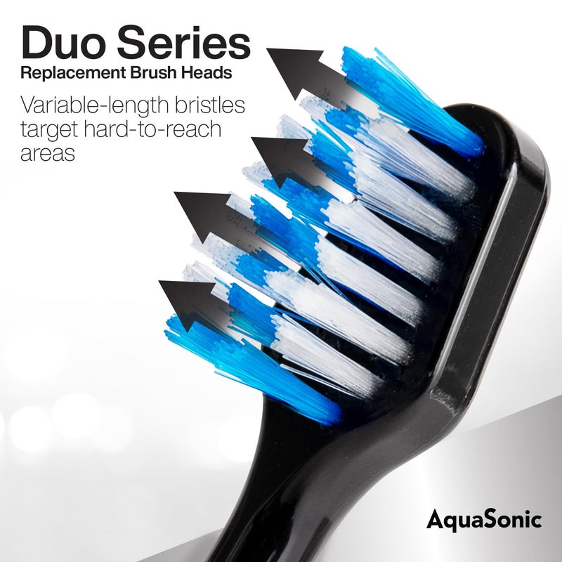 AquaSonic Duo Series Replacement Brush Heads | for Normal & Sensitive Teeth | Compatible with Duo Series & Home Dental Center Toothbrush Handles | NOT Compatible with Duo Series Pro - Image 3