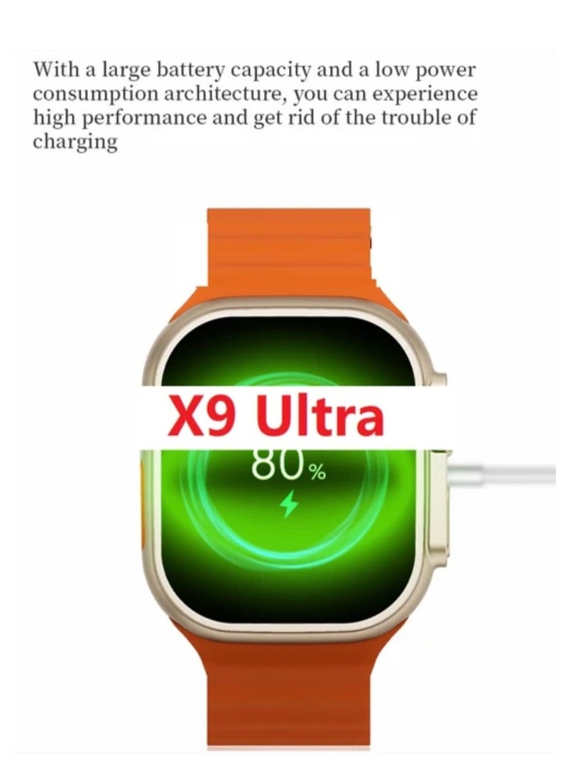 في & حول - ساعة ذكية X9 Ultra شاشة عرض سوبر أموليد وهيكل من الألومنيوم وشحن لاسلكي 49 ملم - Image 1