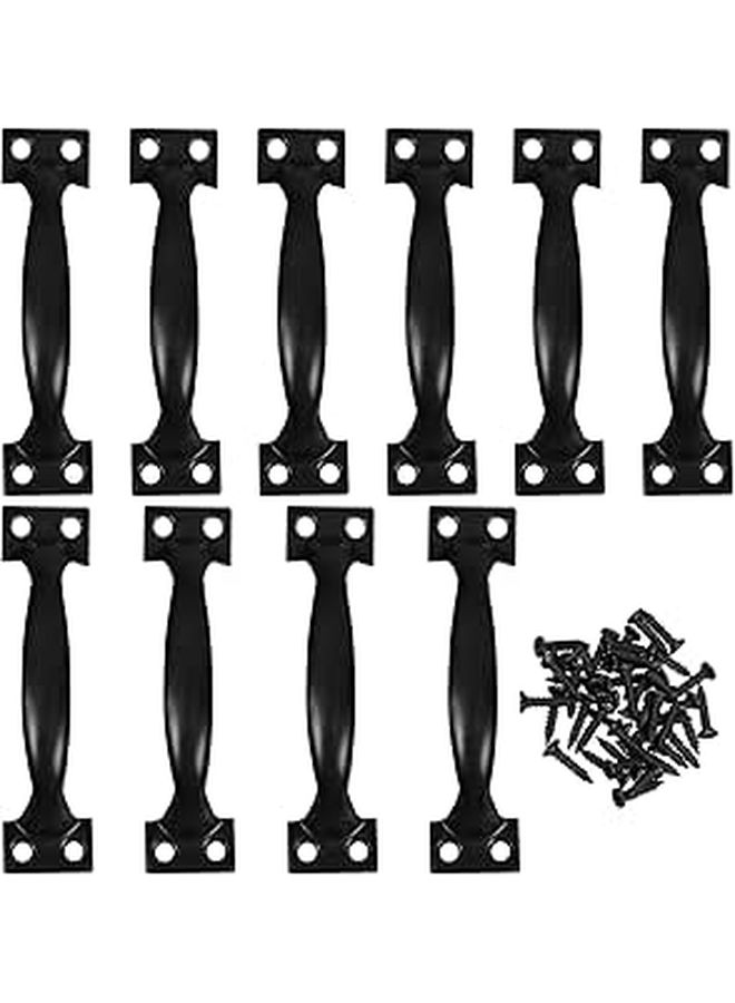 Black Metal Door Handles 4 Inch Heavy Duty Bow Pulls For Cabinet Drawer Closet - Image 1