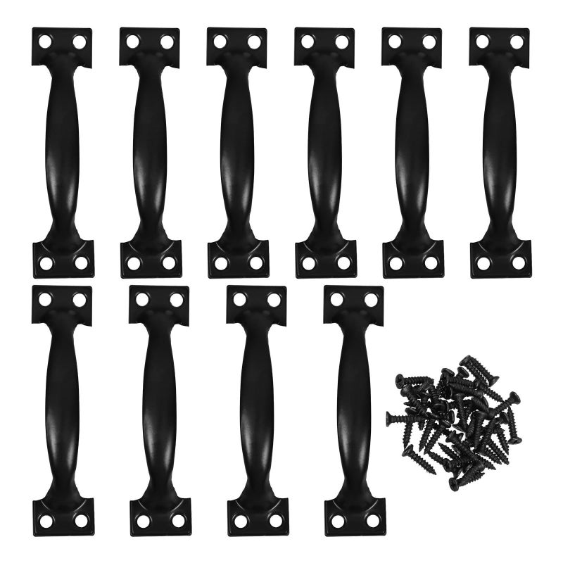 Black Metal Door Handles 4 Inch Heavy Duty Bow Pulls For Cabinet Drawer Closet - Image 2