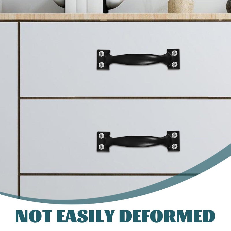 Black Metal Door Handles 4 Inch Heavy Duty Bow Pulls For Cabinet Drawer Closet - Image 4