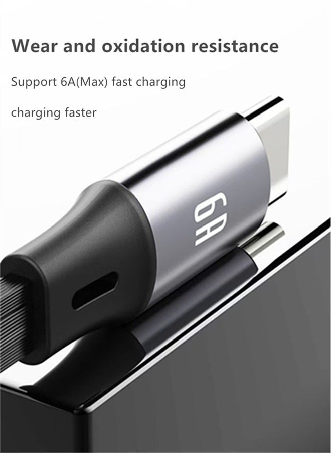 Generic 100W Multi Charging Cable 6A, Retractable Multi Charging Cord 3 in 1 Fast Charger Cord, Multi Charger Adapter with Lightning/Type C/Micro USB Ports for Cell Phones/iPhone/PS/Tablets and More  - Image 3