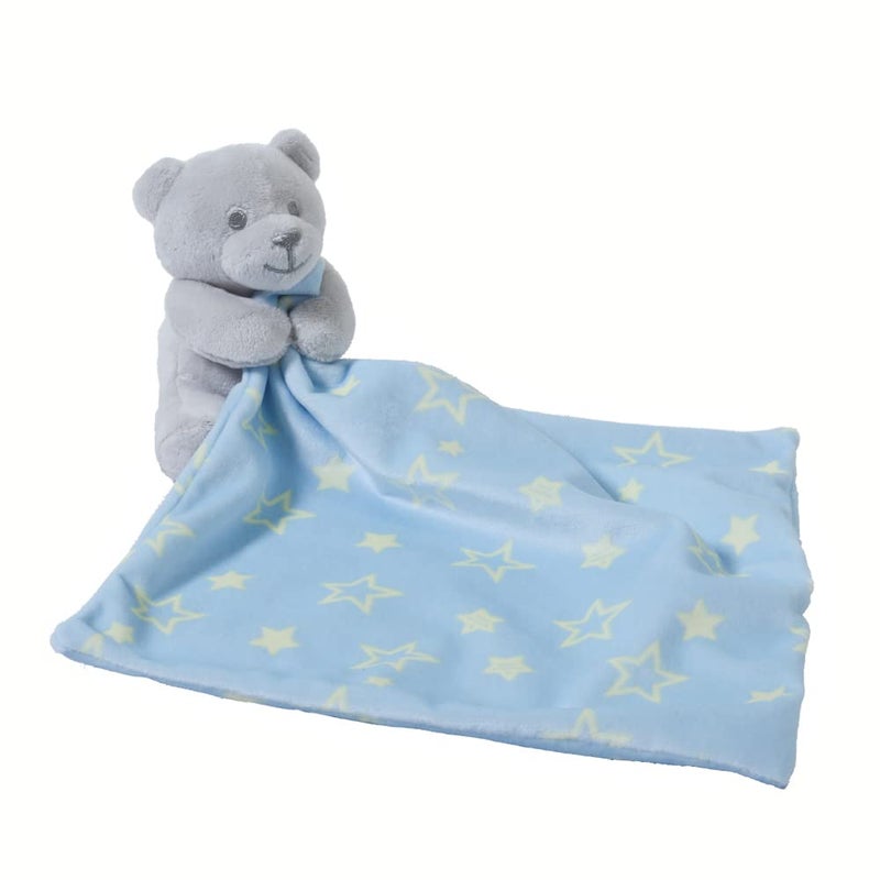 CREVENT Cozy Plush Baby Security Blanket Loveys for Baby Boys with Animal Face Baby ShowerBirthday Gifts for Newborns Infant Toddler Hugging Bear