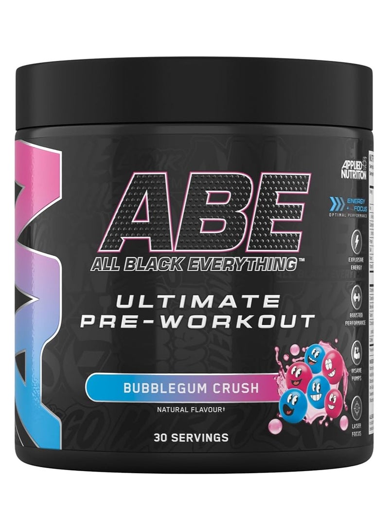 أبلايد نيوتريشن مسحوق ما قبل التمرين ABE بنكهة العلكة - ٣٧٥ غرام | معزز للطاقة، تركيز، وضخامة عضلية | ٢٠٠ ملغ كافيين | ٣٠ حصة | التغذية التطبيقية - Image 1