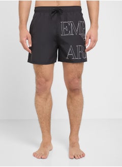EMPORIO ARMANI Beachwear Logo  Drawstring Shorts  - Image 1