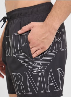 EMPORIO ARMANI Beachwear Logo  Drawstring Shorts  - Image 4