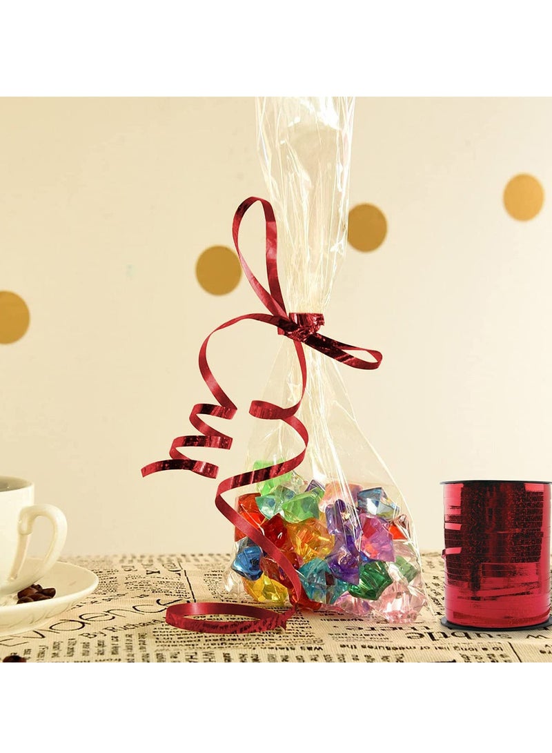 KASTWAVE 500 Yards Curling Ribbon, Crimped Curling Ribbon Metallic Balloon Ribbon Gift Wrap Ribbon Balloon String Shiny Wrapping Ribbon for Crafts, Birthday, Weddings, Party Decoration Red - Image 3