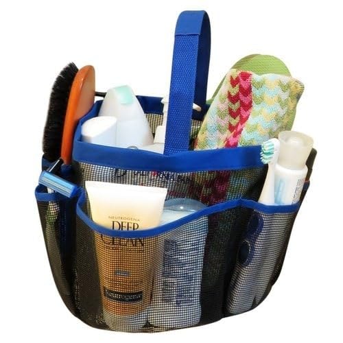 APURK 8 Pocket Shower Caddy Bag | Hanging Mesh Fabric Storage Organizer | Portable Bath Shower/Cosmetics Container | Multi Pocket Toiletry Organizer Bag | For Beach/Swimming/Gym (Pack of 1,Multicolor) - Image 2