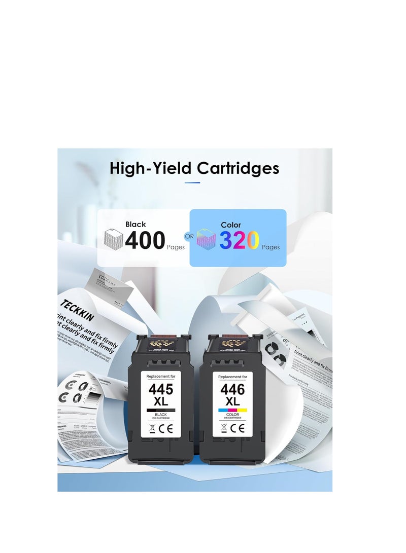 Terabyte خرطوشة حبر معاد تصنيعها 445XL 446XL لطابعة كانون بيكسما 445XL 446XL خرطوشات حبر فائقة MX494 MG2440 MG2540 MG2940 MG2942 MG2944 IP2840 1 أسود 1 ثلاثي الألوان - Image 3