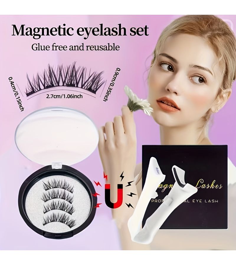 8 Pairs False Eyelashes Magnetic Adhesion Easy Reusable Waterproof Natural Look KS02 4 - Image 5