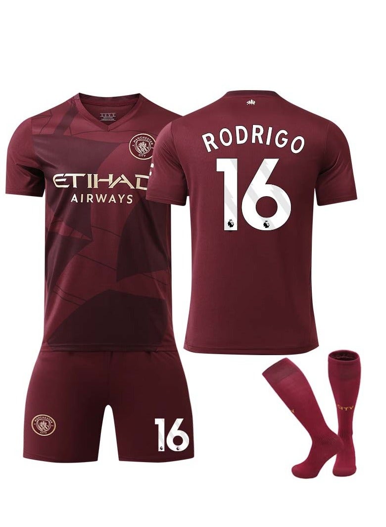 Manchester City 24-25 Third Football Kits RODAYIGO#16 Fans Football Jersey/Shorts Socks Gift Set Youth Sizes and Adult  - Image 1