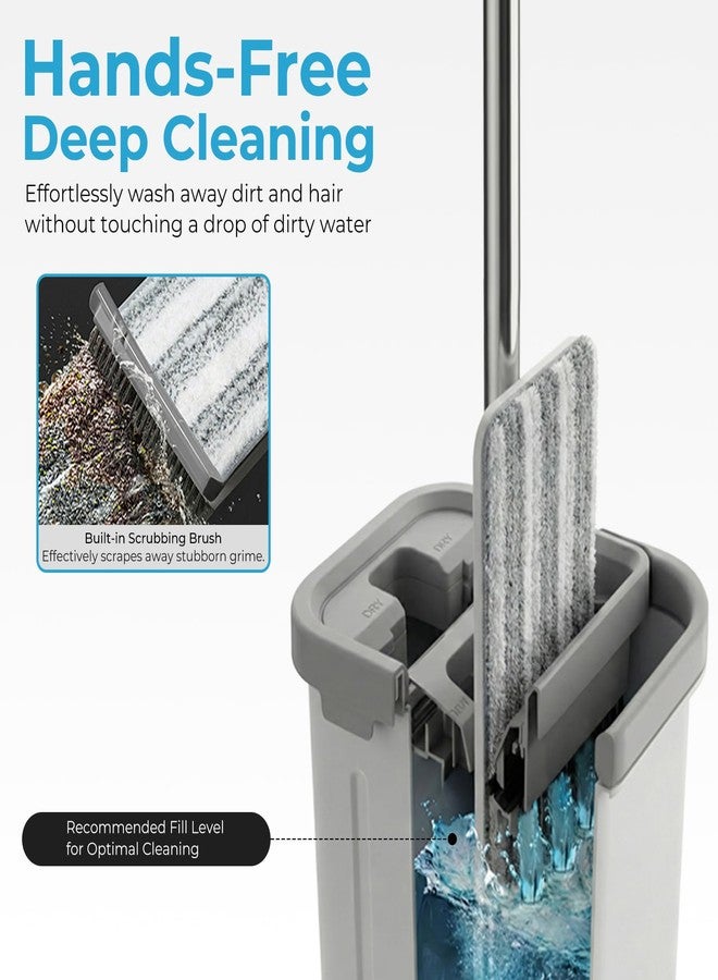 TrueYee Mop and Bucket Set with Wringer, Flat Mops for Floor Cleaning, 4 Washable Microfiber Pads, Quick Cleaning Mop Safe on Wood Floors, Vinyl, Tile, Baseboards and Walls - Image 5