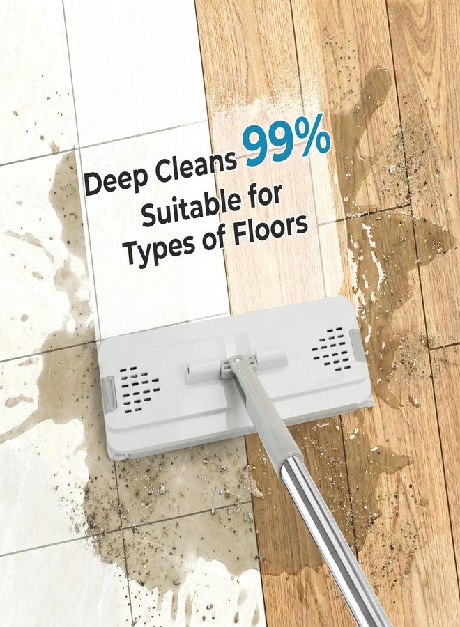 TrueYee Mop and Bucket Set with Wringer, Flat Mops for Floor Cleaning, 4 Washable Microfiber Pads, Quick Cleaning Mop Safe on Wood Floors, Vinyl, Tile, Baseboards and Walls - Image 4