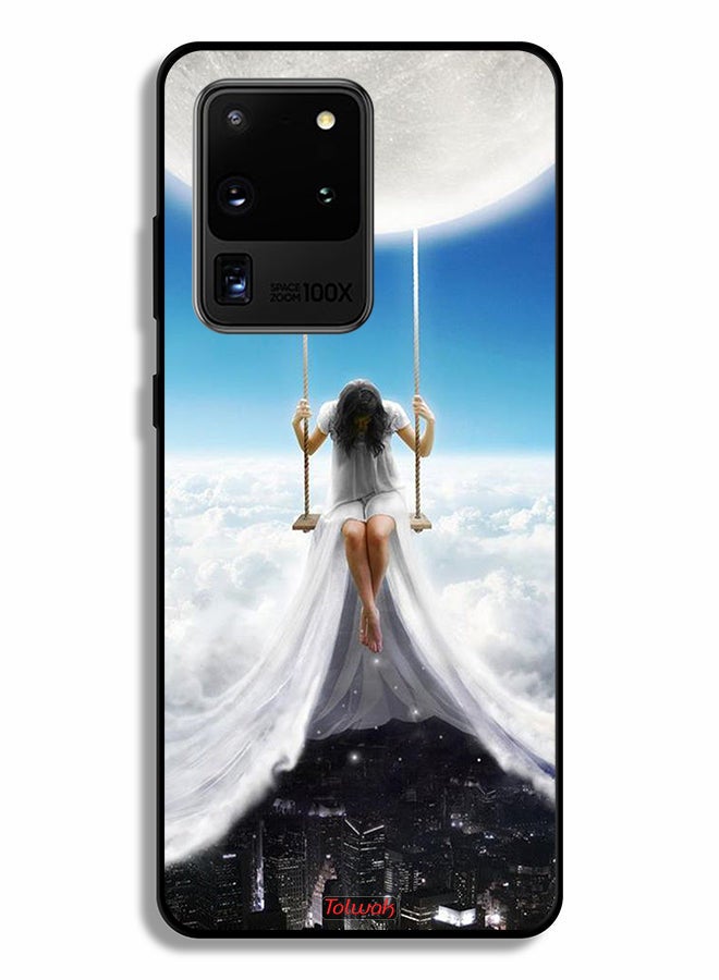 Tolwak Samsung Galaxy S20 Ultra Protective Case Cover Moon Clouds Town Art - Image 2