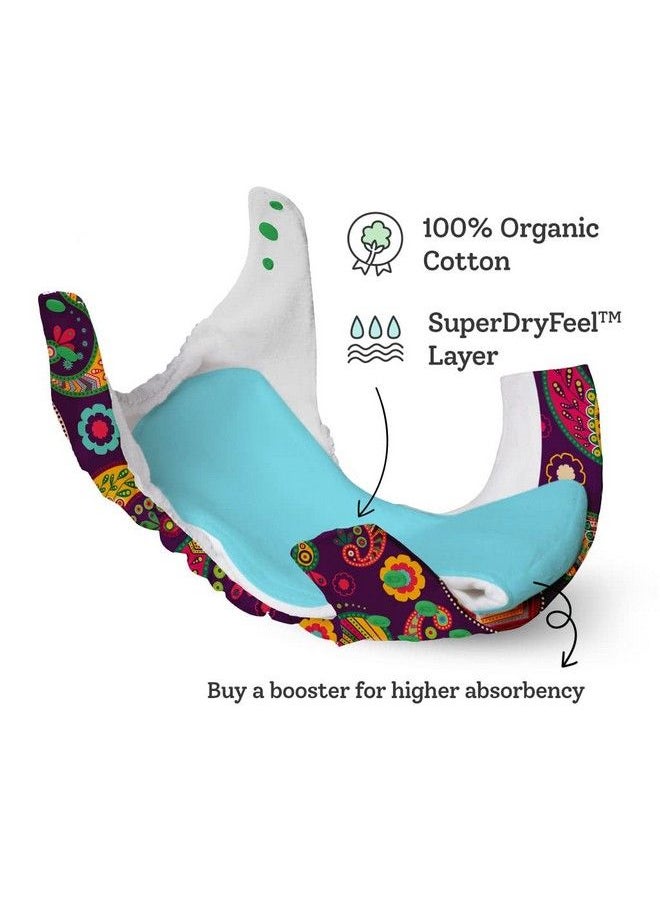 New Uno Freesize Cloth Diaper Set Of 2; Cloth Diaper For Babies 3M To 3Y ; Washable & Reusable Cloth Diaper ; Comes With Cloth Diaper Insert ; 2 Diaper And 2 Organic Cotton Soaker