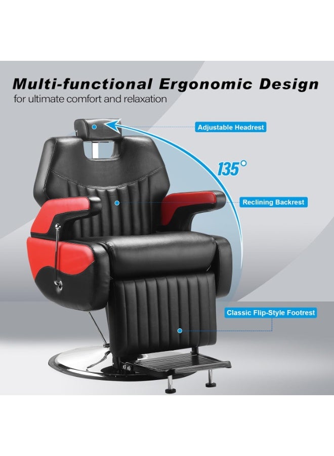 Meishida Barber Chair Professional Men Salon for Hair Stylist, Hair Cutting, with Heavy-Duty Hydraulic-Pump Chair  - Image 2
