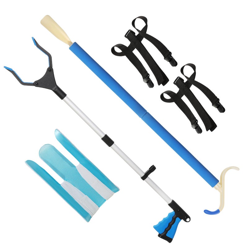 Fanwer Fanwer 4Piece Hip Kit for Total Hip Replacement with Sock Aid 32 Foldable Reacher Grabber Pickup Tool 307 Long Shoe Horn Dressing Stick and 2Pcs Pants Helper Device 