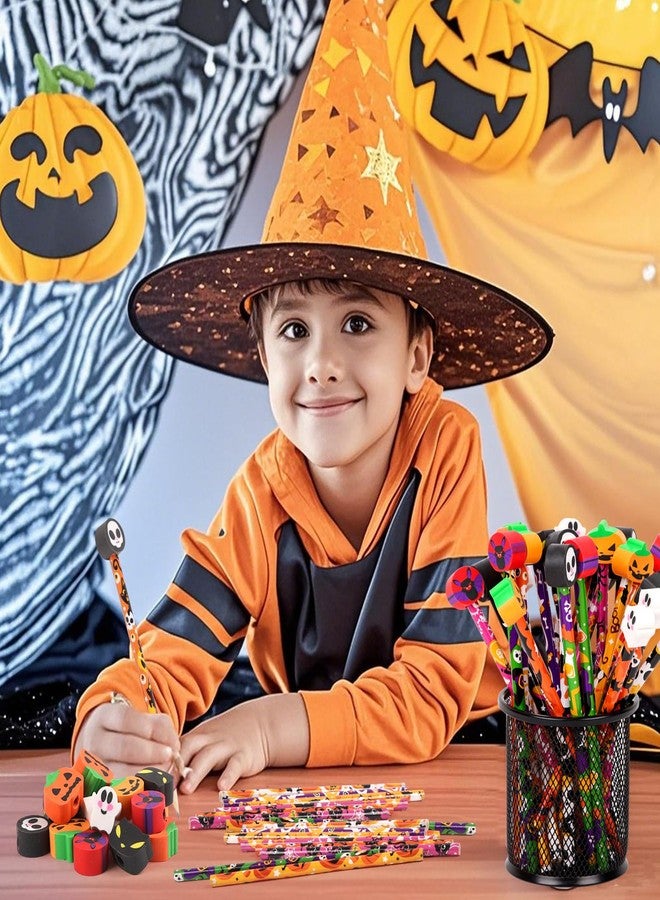 FOIMAS 30pcs Halloween Pencils,Pumpkin Ghost Wooden Pencils with Erasers Topper for Halloween Trick or Treat Party Favor Bag Filler School Supply - Image 5