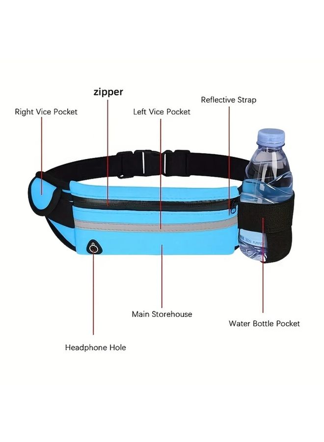 Reflective Tangerine Running Waist Bag with Phone Pouch and Bottle Holder for Outdoor Activities - Image 5