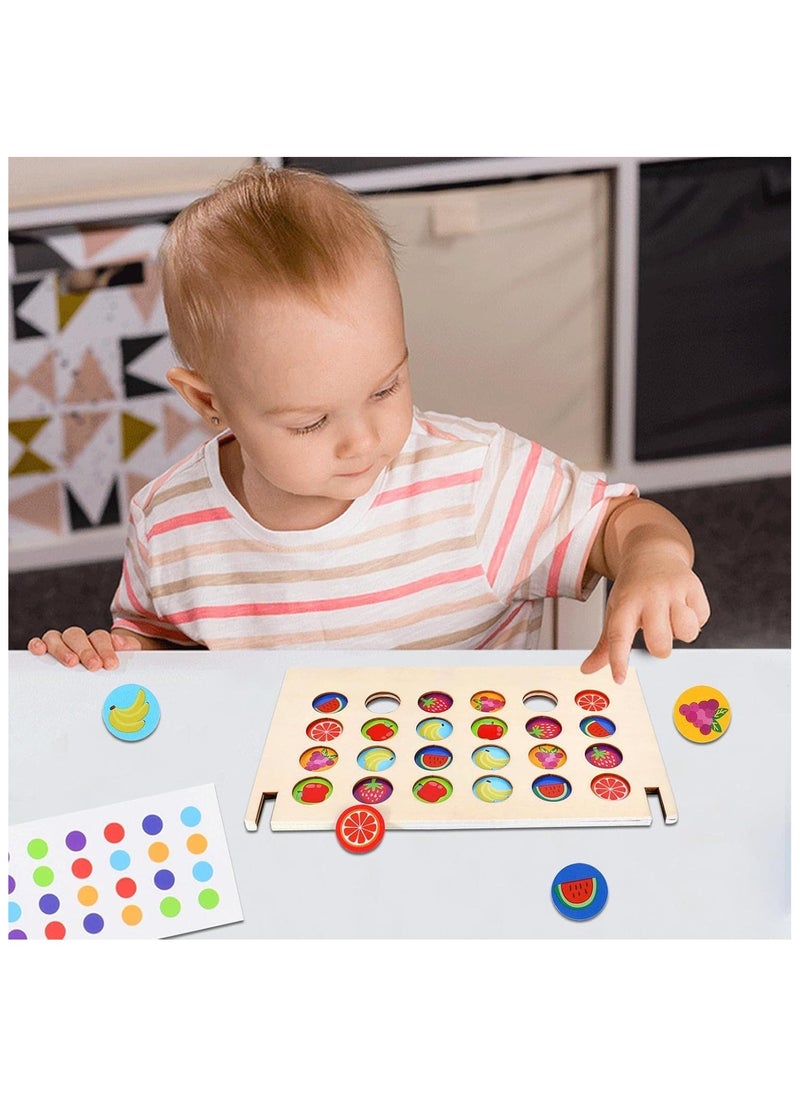 Toy Box - Montessori Learning Toys Slide Puzzle Color & Shape Matching Brain Teasers Logic Game Preschool Educational Wooden Toys for Kids - Image 1