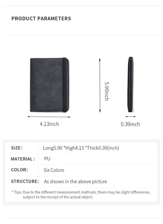 Generic - RFID Passport Holder, Thin Passport Wallet, Leather Surface, Multi Functional Wallet, Travel Passport Holder, Cute Card Holder - Image 1