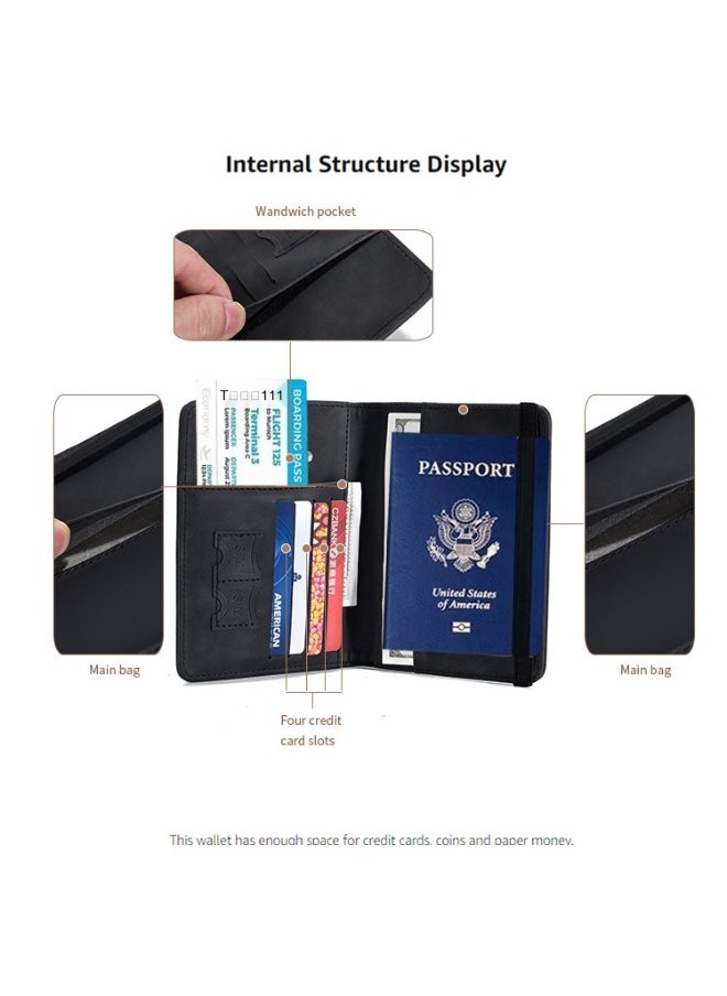 Generic - RFID Passport Holder, Thin Passport Wallet, Leather Surface, Multi Functional Wallet, Travel Passport Holder, Cute Card Holder - Image 1