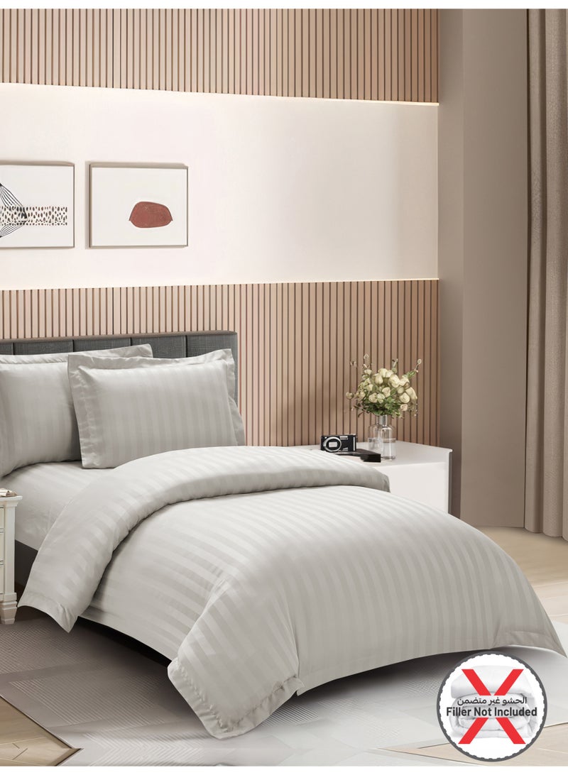 Donetella Striped Duvet Cover Set Single Size 170x230 cm - 4-Pcs Bed Set, Microfiber Fabric - 1 Duvet Cover, 1 Fitted Sheet, 2 Pillow Sham, (Filler Not Included) - Image 2