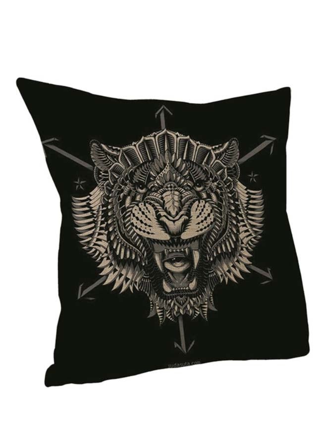 وسادة ديكورٍ لينةٍ بطبعة أسود / بيج 45 x 45سم