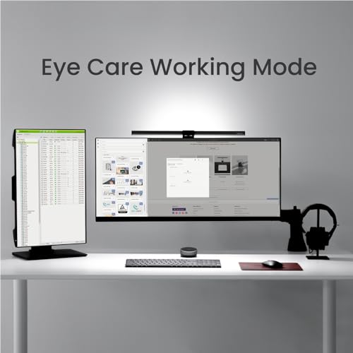 BenQ إضاءة شاشة BenQ ScreenBar Halo LED| مصباح مع وحدة تحكم لاسلكية| سطوع ودرجة حرارة لون قابلة للتعديل| رعاية العين| بدون وهج شاشة| توفير المساحة| شاشات منحنية| تعمل بالطاقة USB (رمادي) - Image 3
