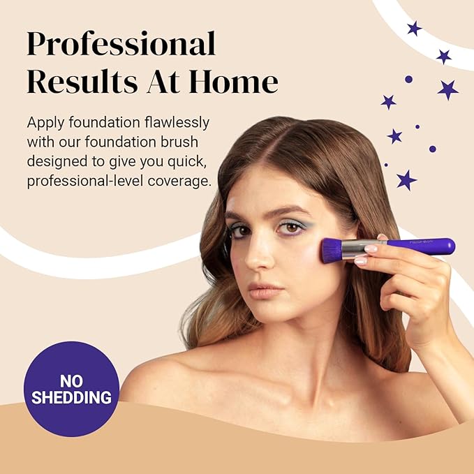 Keshima Flat Top Kabuki Foundation Brush By KESHIMA Premium Makeup Brush for Liquid Foundation Cream and Powder Buffing Blending Brush Face Brush - Image 2