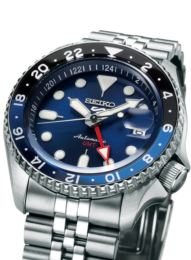 Seiko 5 Sports SSK003K1 Men's Automatic GMT Watch – Blue Dial, Stainless Steel – 42.5mm - Image 2
