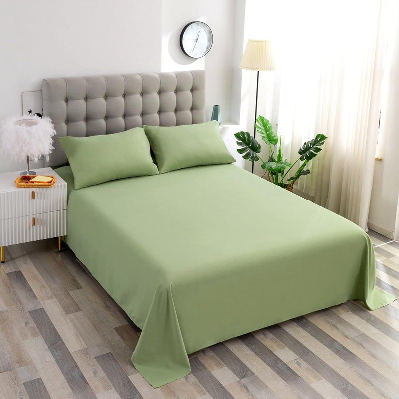 Ghooss Full Size Sheet Set-Soft Microfiber Bed Sheets,14inch Deep Pocket Fitted Sheet,Wrinkle & Fade Resistant,Hypoallergenic,Breathable-4 Piece(Full,Sage Green) - Image 2